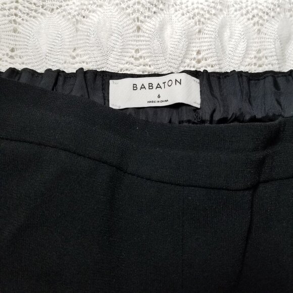Babaton Frederick Pant Slim-leg trouser black sz 6 high rise pull on elastic - Picture 8 of 9